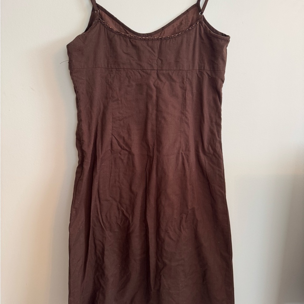 Point Zero Brown Beaded Dress - Picture 3 of 6